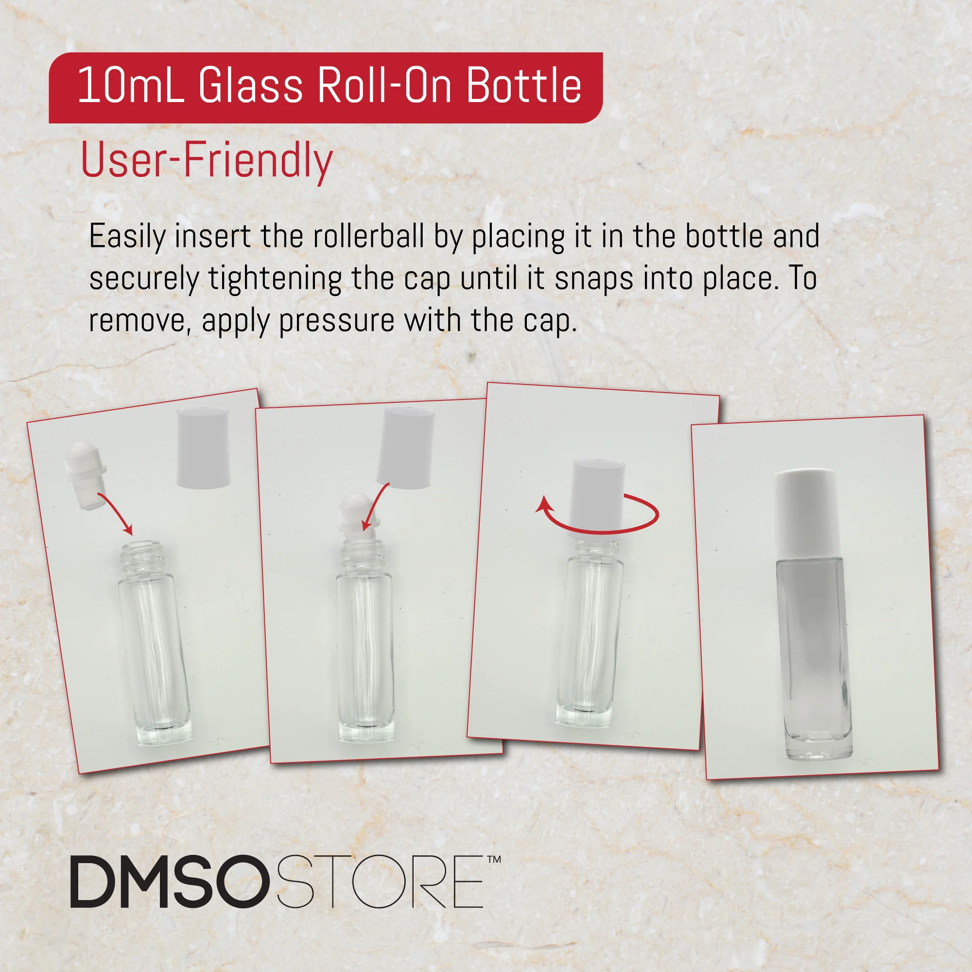 Refillable Glass Roll on Kit 10 ML with Glass ball 12ct. - Image 3